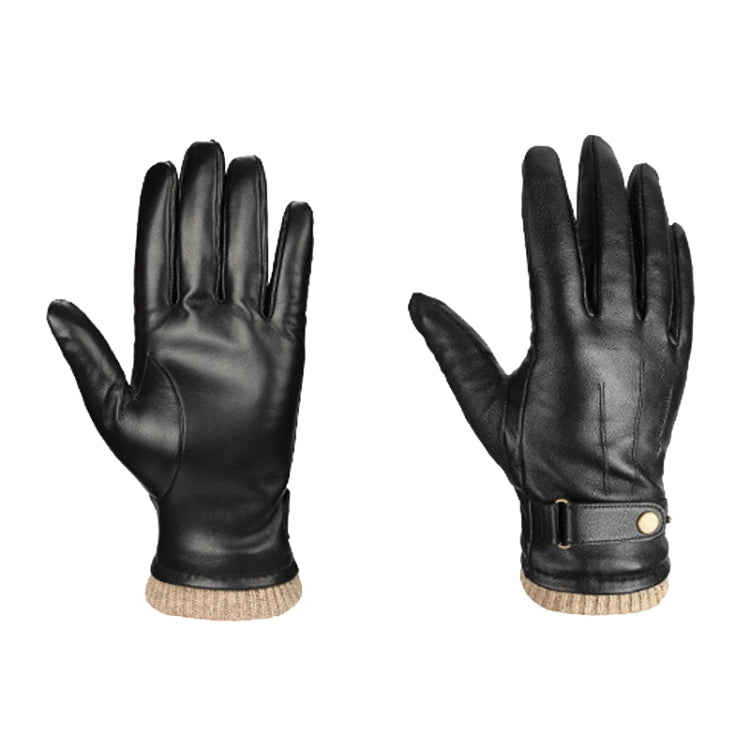 Autumn And Winter Padded Leather Gloves Business Simple Outdoor Sports Warm Gloves, S, M, L, XL