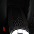 32x19cm PU Carbon Fiber Leather Central Armrest Box Cover Anti-slip Pad, Black, Red, Pink, Blue
