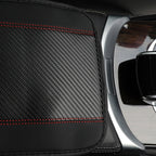 32x19cm PU Carbon Fiber Leather Central Armrest Box Cover Anti-slip Pad, Black, Red, Pink, Blue