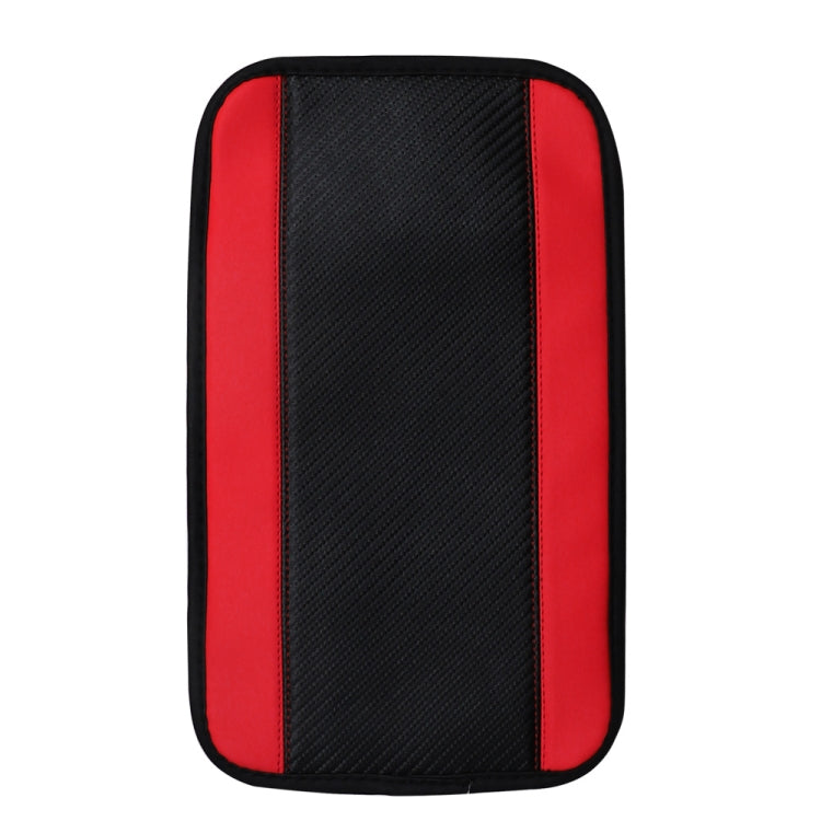 32x19cm PU Carbon Fiber Leather Central Armrest Box Cover Anti-slip Pad, Black, Red, Pink, Blue