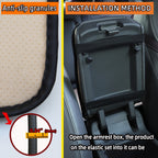 32x19cm PU Carbon Fiber Leather Central Armrest Box Cover Anti-slip Pad, Black, Red, Pink, Blue