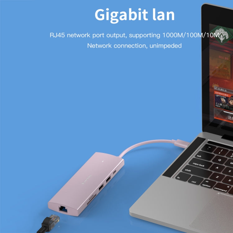 Blueendless 4K60Hz + Gigabit LAN + Data Type-C Docking Station, 6-in-1 Gray, 6-in-1 Blue, 6-in-1 Pink, 9-in-1 Reading Card Pink, 9-in-1 Reading Card Gray, 9-in-1 Reading Card Blue