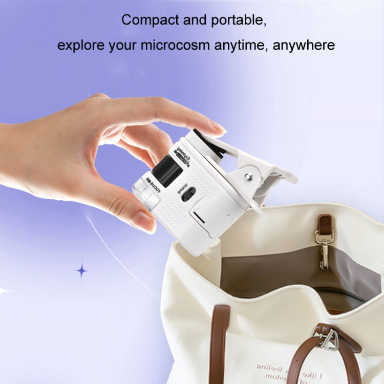 80X Children Mini Portable Microscope Student Antique Jewelry Identification Science Experiment Teaching Toy, With Phone Clip, No Phone Clip