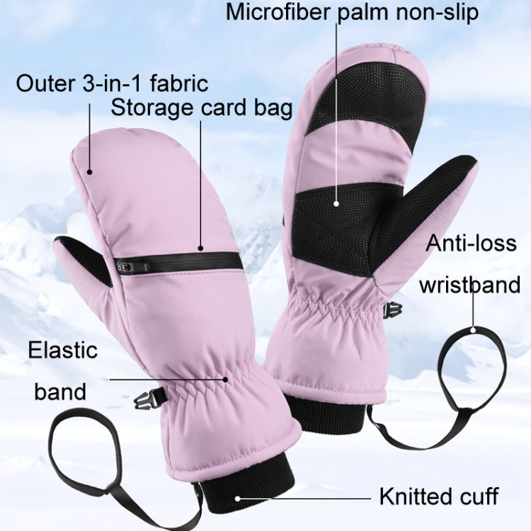 Winter Padded Ski Gloves Outdoor Windproof Warm Sports Gloves, XS, S, M, L