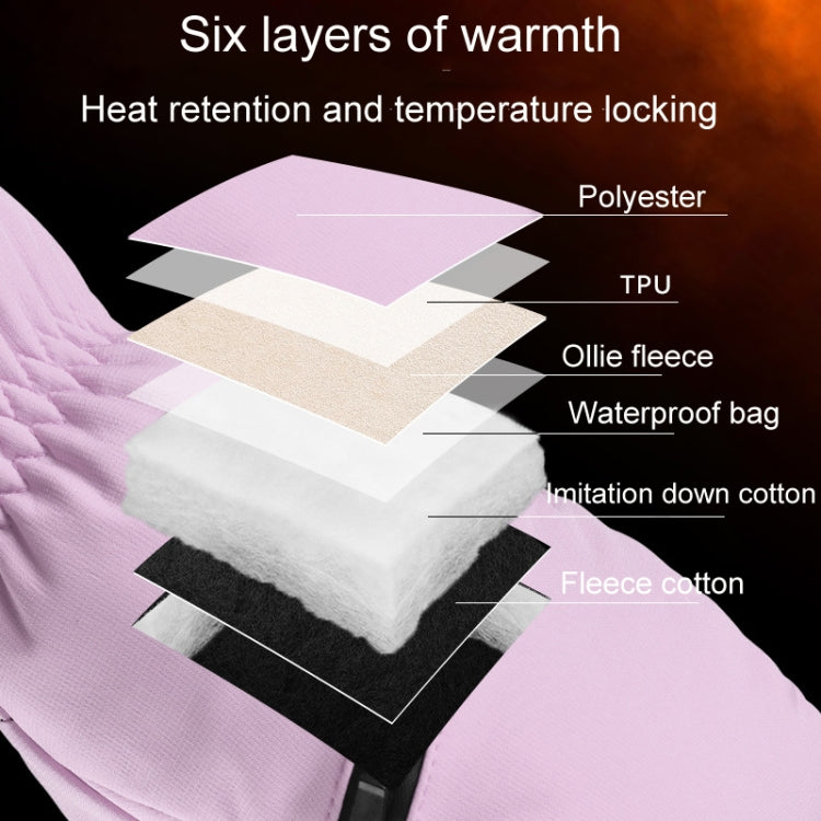 Winter Padded Ski Gloves Outdoor Windproof Warm Sports Gloves, XS, S, M, L