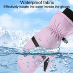 Winter Padded Ski Gloves Outdoor Windproof Warm Sports Gloves, XS, S, M, L