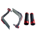 4 In 1 Motorcycle Modification Accessories Horn Windshield Windproof Protective Cover+Handlebar Plastic Throttle Grip Accessories, Red, Blue, Silver