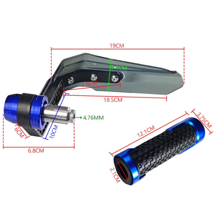 4 In 1 Motorcycle Modification Accessories Horn Windshield Windproof Protective Cover+Handlebar Plastic Throttle Grip Accessories, Red, Blue, Silver