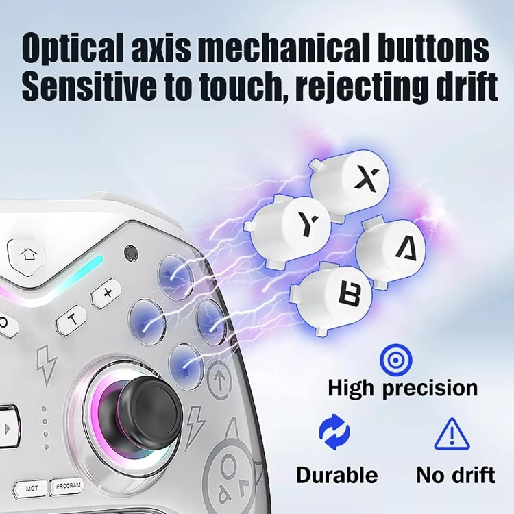 CM-619  Bluetooth Game Controller Programmable with RGB Lights for Switch / Steam Deck / PC / IOS / Android, 619 Black, 619 White