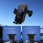 Fast Charging Retractable Recharging Cell Phone Holder With Wireless CarPlay Android Auto Function