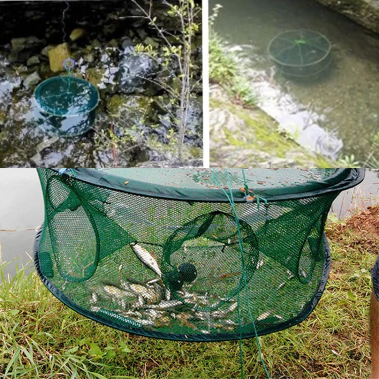 Automatic Folding Fish Net With Support Rod Fishing Cage Lobster Net Fishing Gear, 4 Holes Green, 5 Holes Green, 4 Holes White, 5 Holes White