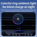 15W Car Wireless Charger Semiconductor Heat Dissipation Mobile Phone Holder RGB Light, X82