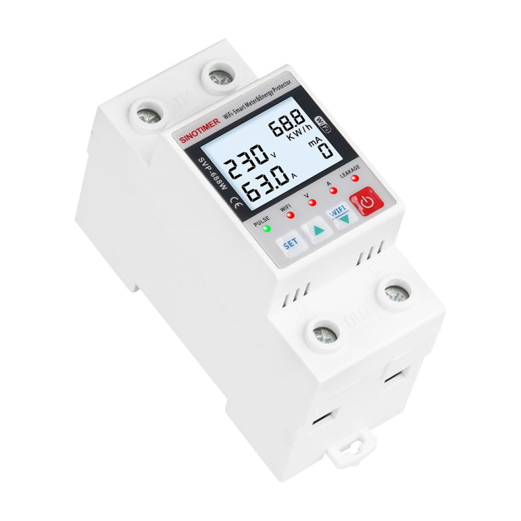 TUYA APP WiFi Smart Circuit Breaker Over Under Voltage Protector, SINOTIMER SVP-688W-L, SINOTIMER SVP-688W