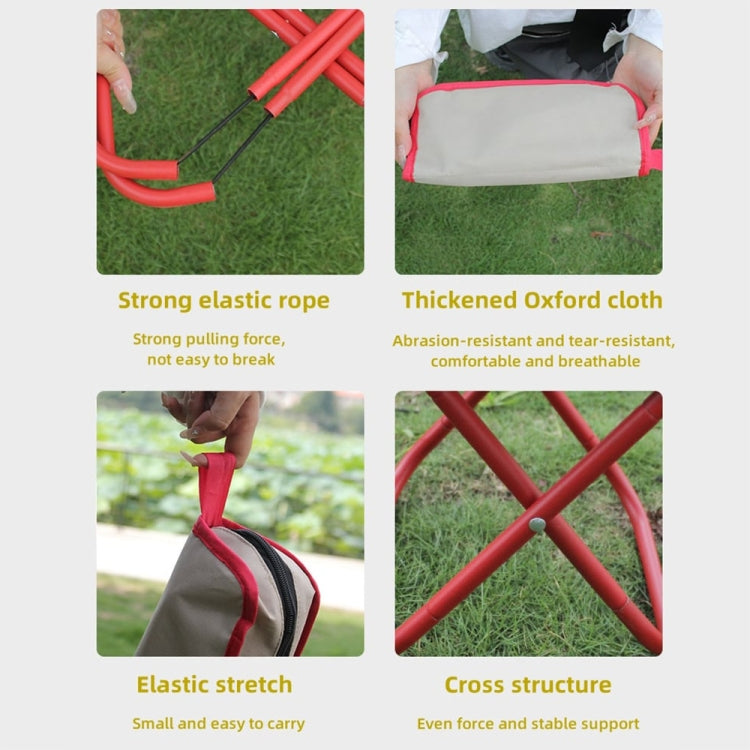 Kanda Bag-Type Folding Fishing Chair Portable Outdoor Travel Sketching Stool, Red, Large
