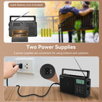 Retekess TR638 LCD Digital Display Full-Band Bluetooth FM Radio Support External Antenna, TR638 (US Plug), TR638 (EU Plug)