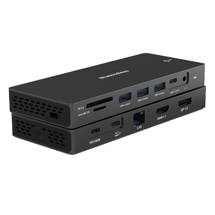 Blueendless 12-In-1 HD Multifunctional Docking Station 10Gbps Splitter With Switch, 12 in 1 Dual 8K HDMI+DP, 12 in 1 8K+4K HDMI x 2