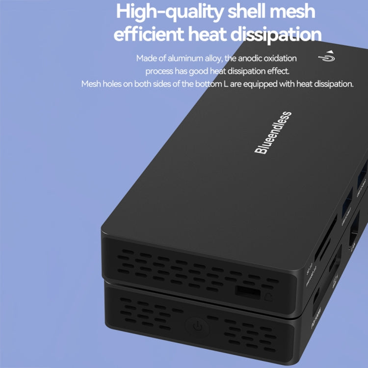 Blueendless 12-In-1 HD Multifunctional Docking Station 10Gbps Splitter With Switch, 12 in 1 Dual 8K HDMI+DP, 12 in 1 8K+4K HDMI x 2