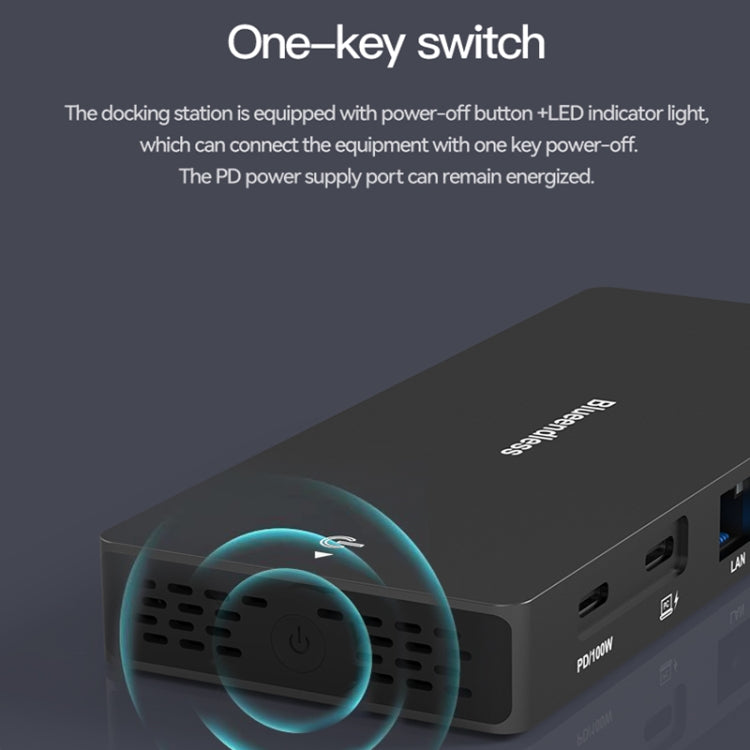 Blueendless 12-In-1 HD Multifunctional Docking Station 10Gbps Splitter With Switch, 12 in 1 Dual 8K HDMI+DP, 12 in 1 8K+4K HDMI x 2