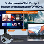 Blueendless 12-In-1 HD Multifunctional Docking Station 10Gbps Splitter With Switch, 12 in 1 Dual 8K HDMI+DP, 12 in 1 8K+4K HDMI x 2