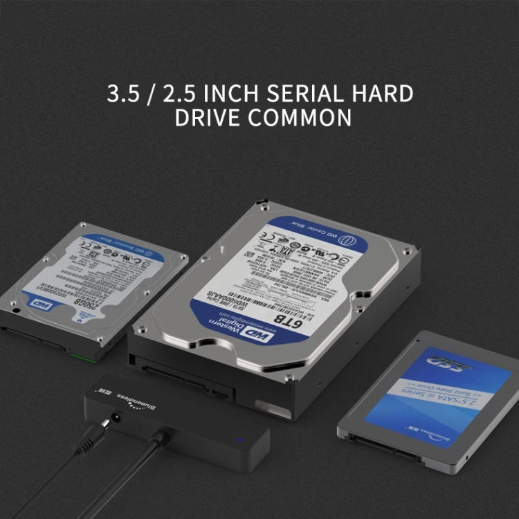 Blueendless US35 USB3.0 To SATA Adapter 2.5 / 3.5-Inch Hard Drive SSD Reader, USB3.0 AU Plug, Type-C 12V2A, Type-C EU Plug, Type-C US Plug, Type-C UK Plug, Type-C AU Plug, USB3.0 12V2A, USB3.0 EU Plug, USB3.0 US Plug, USB3.0 UK Plug