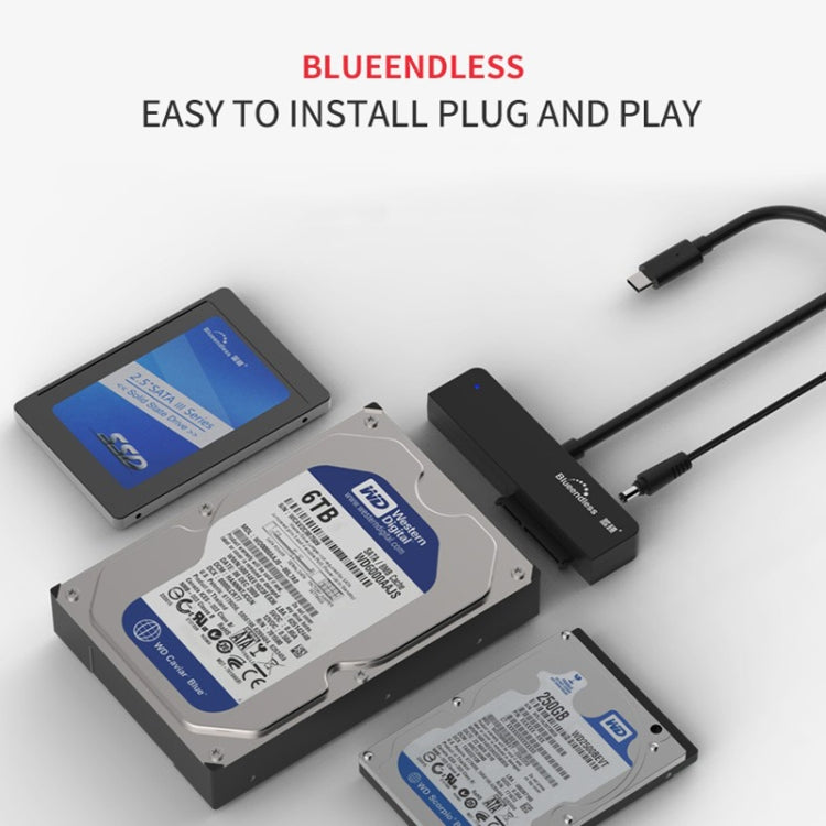 Blueendless US35 USB3.0 To SATA Adapter 2.5 / 3.5-Inch Hard Drive SSD Reader, USB3.0 AU Plug, Type-C 12V2A, Type-C EU Plug, Type-C US Plug, Type-C UK Plug, Type-C AU Plug, USB3.0 12V2A, USB3.0 EU Plug, USB3.0 US Plug, USB3.0 UK Plug