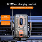 120W Transparent Car Wireless Charger Cell Phone Holder Magnetic Fast Charger