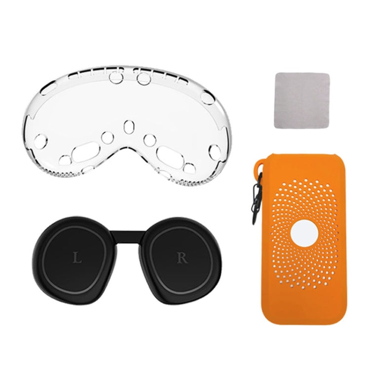 For Apple Vision Pro 4 In 1 Kit Lens Cover Battery Protection Case Accessories, A Style Black, A Style White Gray, A Style Orange, B Style Black, B Style White Gray, B Style Orange