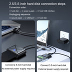 JINGHUA USB3.0 To SATA HDD Adapter Cable For 2.5/3.5 Inch External HDD SSD Hard Drive