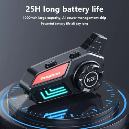 KUQIBAO Motorcycle Helmet Waterproof Bluetooth-compatible Headset With Light