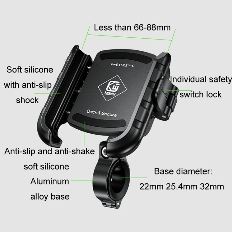 Kewig Electrical Bike Vigorously Clip Base Bracket Outdoor Cycling Cell Phone Navigation Holder, M8SP-C4