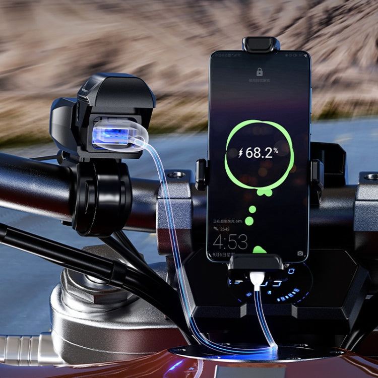 Kewig Motorcycle Phone Charger Outdoor Riding Fast Charging Waterproof USB Charging Stand, B10-A