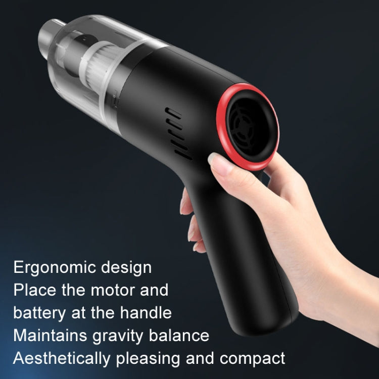 Wireless Charging Car Vacuum Cleaner Mini Handheld High Power Wet and Dry Vacuum Cleaner, Black, White, Blue, Black+2 Filters, White+2 Filters, Blue+2 Filters
