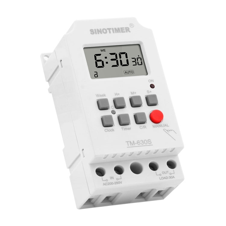 SINOTIMER TM630S-4 12V 30A Timer Switch 1 Second Interval Weekly Programmable Time Relay, 12V