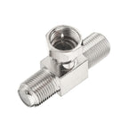 F Type Splitter 3 Way Connector F Male To Dual F Female Coaxial Connector Adapter, F Male To Dual F Female