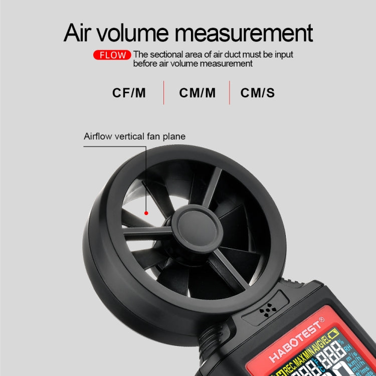 HABOTEST Handheld High-Precision Digital Anemometer With USB, HT625B