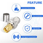 10pcs /Pack SMA Male Crimp Connector Kit For LMR-400 / RG8 / RG213 / Belden-9913 SMA Extension Cable, SMA