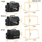 Cwatcun D115 Shoulder Crossbody Waterproof Leather Film DSLR Camera Bag, Black Small, Black Medium, Black Large
