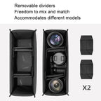 Cwatcun D115 Shoulder Crossbody Waterproof Leather Film DSLR Camera Bag, Black Small, Black Medium, Black Large