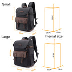 Cwatcun D128 Vintage Shoulder Backpack Split Compartment Large Capacity Splashproof Photography Bag, Small Black, Medium Black
