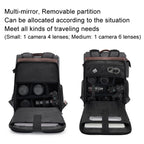 Cwatcun D128 Vintage Shoulder Backpack Split Compartment Large Capacity Splashproof Photography Bag, Small Black, Medium Black
