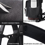 Cwatcun D128 Vintage Shoulder Backpack Split Compartment Large Capacity Splashproof Photography Bag, Small Black, Medium Black