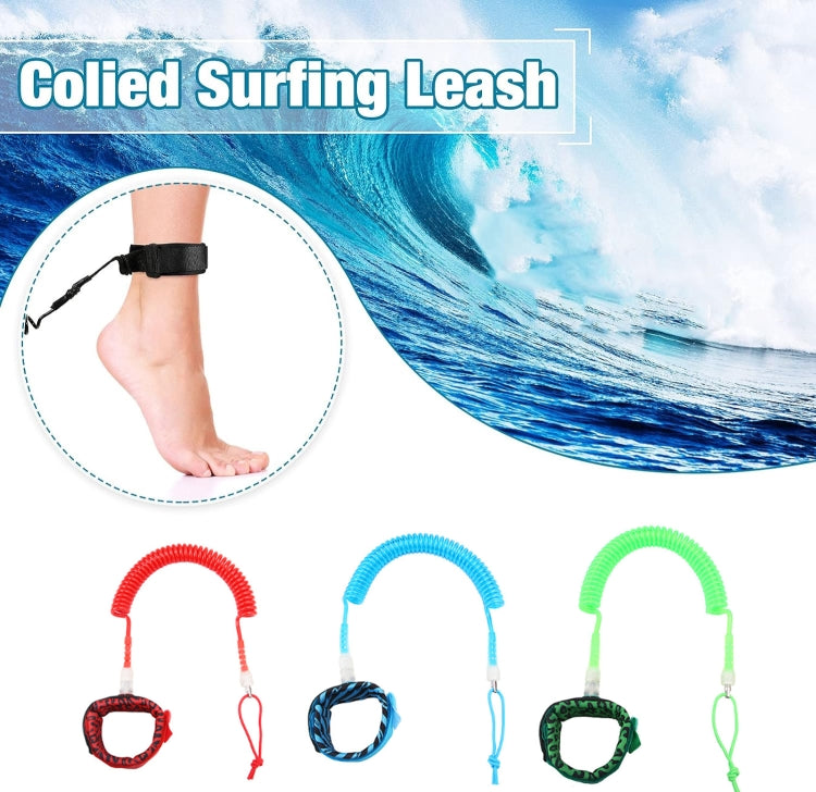 5mm / 10ft Coiled Surfboard Leash Storm Series Surfing Leg Rope, Red, Blue, Black