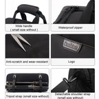 Cwatcun D109 Portable Casual Waterproof Multi-Function Camera Storage Photography Bag, Small Black, Medium Black, Large Black