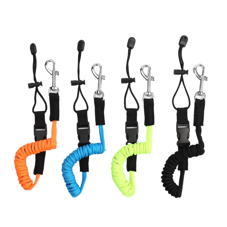 Stretchable Kayak Paddle Board Safety Rope Spring Leash With Safety Lock, Orange, Blue, Yellow Green