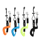 Stretchable Kayak Paddle Board Safety Rope Spring Leash With Safety Lock, Orange, Blue, Yellow Green