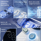 Turbo Handheld Small Fan Outdoor 100-speed Cooling Fan Built-in 4000 mAh Battery