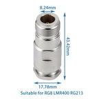 N Female Crimp RF Connector For RG8 / LMR400 / RG213 Cable, N Female Crimp