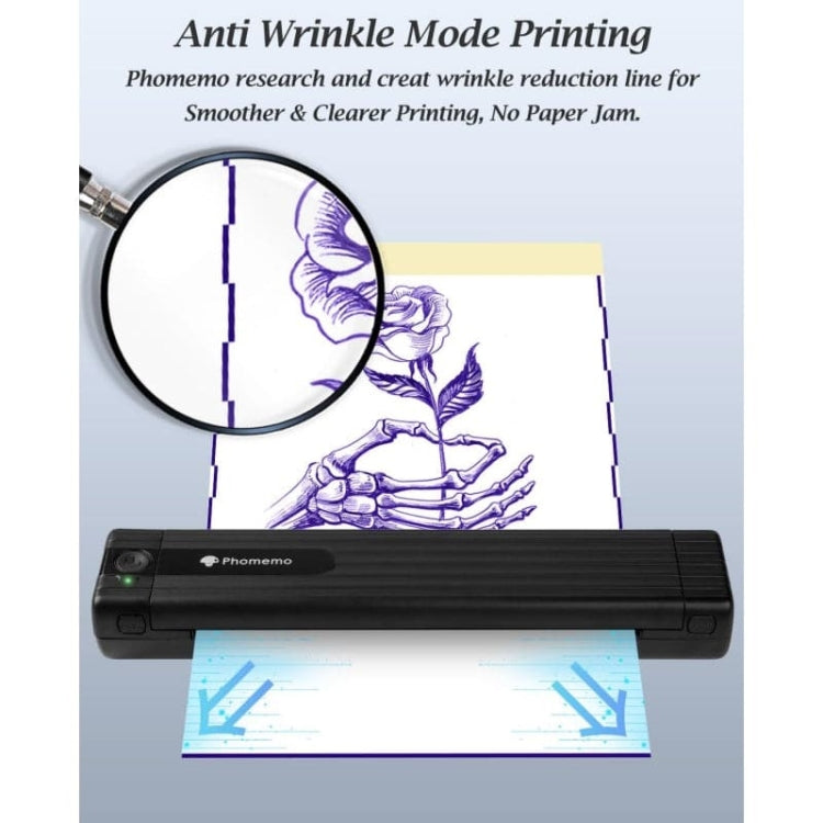 Phomemo TP83-BK Wireless Tattoo Stencil Printer With 10pcs Transfer Paper