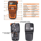 Phomemo E1000 Handheld Industrial Label Maker Thermal Transfer Printer with Keyboard, Gray, Orange