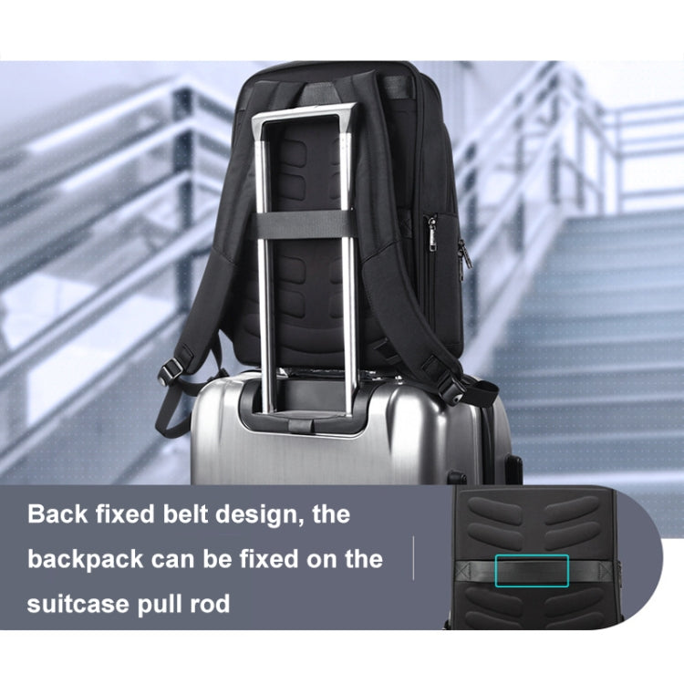 Bopai 61-51011 Large-Capacity Waterproof Business Laptop Backpack With USB+Type-C Port, 61-51011